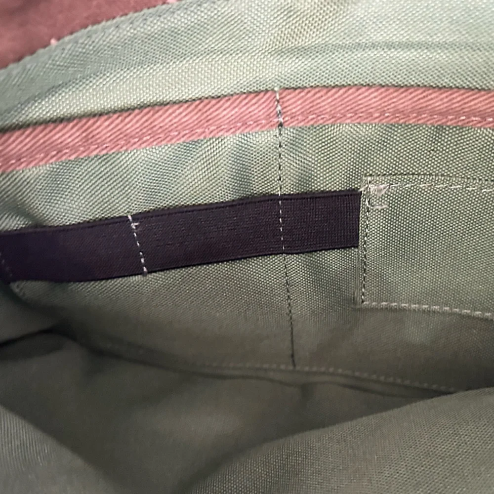 Knomo London unisex Laptop Bag / Brown / Olive Green inside